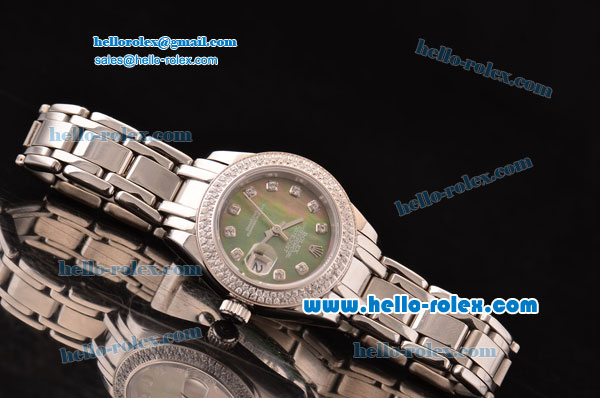 Rolex Datejust Lady Pearlmaster 2813 Automatic Steel Case with Grey Dial and Stainless Steel Strap ETA Coating - Click Image to Close